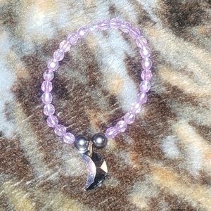 Purple braclet with moon charm